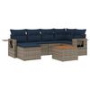 vidaXL Ensemble de canap&eacute; de jardin 7 pcs avec coussins gris r&eacute;sine tress&eacute;e