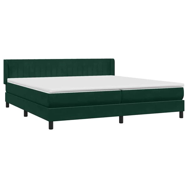 vidaXL Sommier &agrave; lattes de lit et matelas vert fonc&eacute; 200x210cm velours