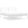 vidaXL Cadre de lit m&eacute;tal sans matelas et t&ecirc;te de lit blanc 120x190 cm