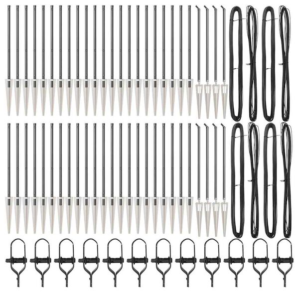 vidaXL Poteau de clôture. Autre 52 pcs Gris 3,2 x 3,2 x 100 cm Acier