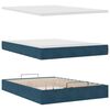 vidaXL Cadre de lit ottoman avec matelas bleu fonc&eacute; 140x200 cm velours