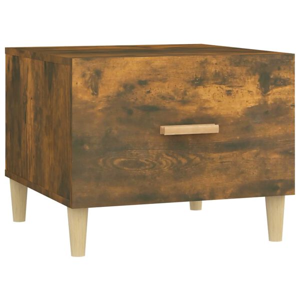 vidaXL Table basse Ch&ecirc;ne fum&eacute; 50x50x40 cm Bois d'ing&eacute;nierie