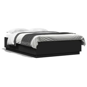 vidaXL Cadre de lit sans matelas noir 150x200 cm