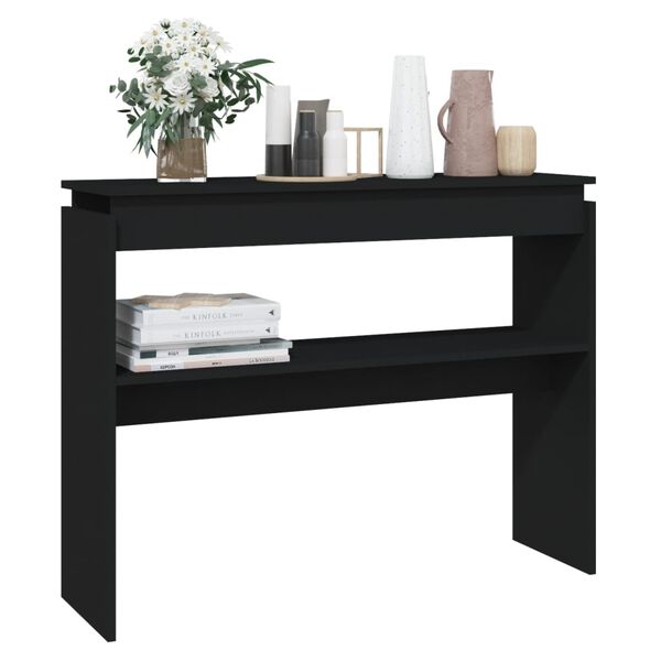 vidaXL Table console noir 102x30x80 cm bois d'ing&eacute;nierie