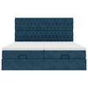 VidaXL Cadre de lit ottoman avec matelas bleu fonc&eacute; 180x200 cm velours