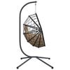 vidaXL Chaise suspendue en forme d'&oelig;uf et support taupe rotin et acier