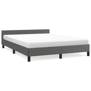 vidaXL Cadre de lit avec t&ecirc;te de lit sans matelas gris 140x190 cm