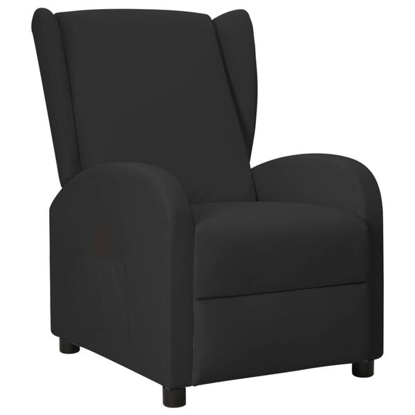 vidaXL Fauteuil &agrave; oreilles noir similicuir