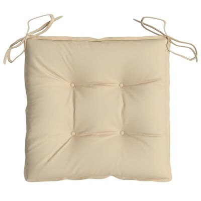 vidaXL Coussins de chaise lot de 4 beige 40x40x7 cm tissu oxford