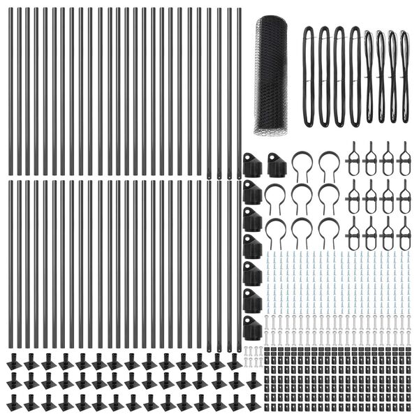 vidaXL Poteau de cl&ocirc;ture. Gris 100 x 1 m (maille de 25 mm)