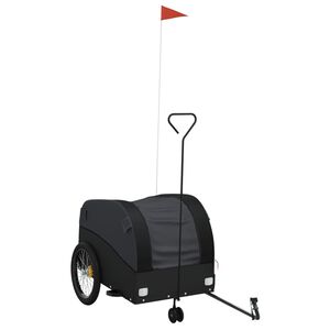vidaXL Remorque de v&eacute;lo noir 45 kg fer