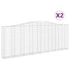 vidaXL Paniers &agrave; gabions arqu&eacute;s 2 pcs 400x30x140/160 cm Fer galvanis&eacute;