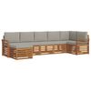 vidaXL Ensemble de canap&eacute;s d'ext&eacute;rieur 7 pc Gris Naturel et Clair