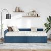 vidaXL Cadre de lit d'angle avec matelas Autre 2 pcs Bleu tissu