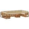 vidaXL Ensemble de canap&eacute;s d'ext&eacute;rieur avec coussin 8 pcs Naturel