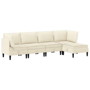 vidaXL Ensemble de meubles pour le salon 5 pcs Cr&egrave;me Tissu