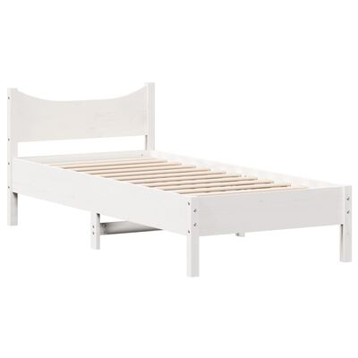 vidaXL Cadre de lit sans matelas blanc 90x190 cm bois de pin massif