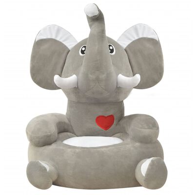vidaXL Chaise en peluche pour enfants Éléphant gris
