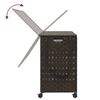 vidaXL Panier à linge avec roulettes marron foncé 66x35x60 cm