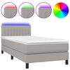 vidaXL Sommier &agrave; lattes de lit avec matelas et LED Gris clair 80x200cm