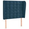 vidaXL T&ecirc;te de lit avec oreilles Bleu fonc&eacute; 83x23x118/128 cm Velours