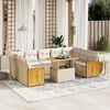 vidaXL Salon de jardin avec coussins 10 pcs beige r&eacute;sine tress&eacute;e