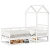 vidaXL Lit de jour avec toit sans matelas blanc 80x200 cm bois massif