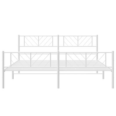 vidaXL Cadre de lit métal sans matelas et pied de lit blanc 200x200 cm