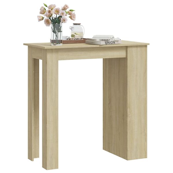 vidaXL Table de bar avec rangement Ch&ecirc;ne sonoma 102x50x103,5 cm
