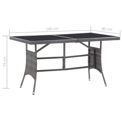 vidaXL Jeu à dîner de jardin 5 pcs Résine tressée Anthracite et gris