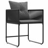 vidaXL Chaise 4 pc Noir et anthracite Rotin PE