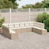 vidaXL Ensemble de canapé de jardin 10 pcs Beige Poly rotin