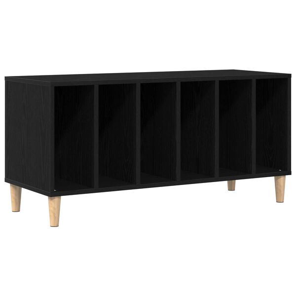 vidaXL Meuble à vinyles Chêne noir 100 x 38 x 48 cm Bois d'ingénierie