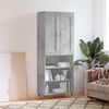 vidaXL Buffet haut Gris b&eacute;ton 69,5x34x180 cm Bois d'ing&eacute;nierie
