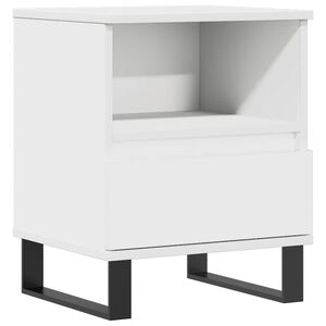 vidaXL Table de chevet Blanc 40x35x50 cm Bois d&rsquo;ing&eacute;nierie