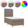 vidaXL Sommier &agrave; lattes de lit et matelas et LED Taupe 80x200cm Tissu