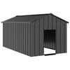 vidaXL Niche pour chien avec toit noir 114x202x101 cm acier galvanis&eacute;