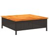 vidaXL Table de jardin noir 70x70x25 cm r&eacute;sine tress&eacute;e et bois acacia