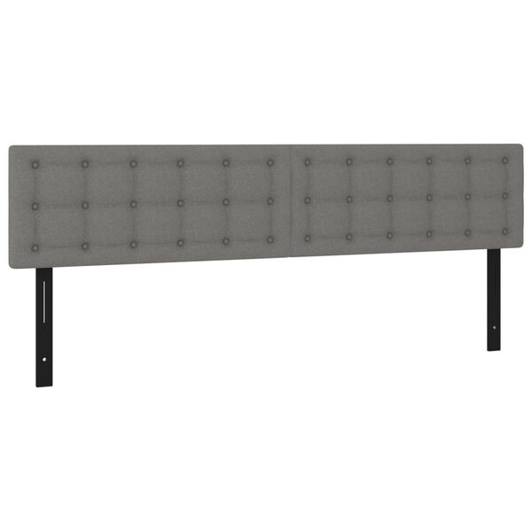 vidaXL T&ecirc;tes de lit 2 pcs gris fonc&eacute; 90x5x78/88 cm tissu