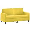 vidaXL Canapé 2 places avec oreillers décoratifs jaune 140 cm velours
