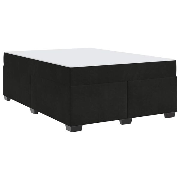 vidaXL Cadre de lit avec matelas Noir 140 x 200 cm tissu