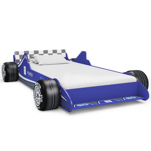 vidaXL Lit voiture de course pour enfants 90 x 200 cm Bleu