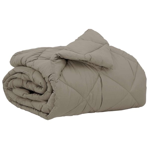 vidaXL Duvet complet toute l'ann&eacute;e Gris clair 220 x 155 cm Microfibre