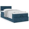 vidaXL Cadre de lit ottoman avec matelas bleu fonc&eacute; 80x200 cm velours