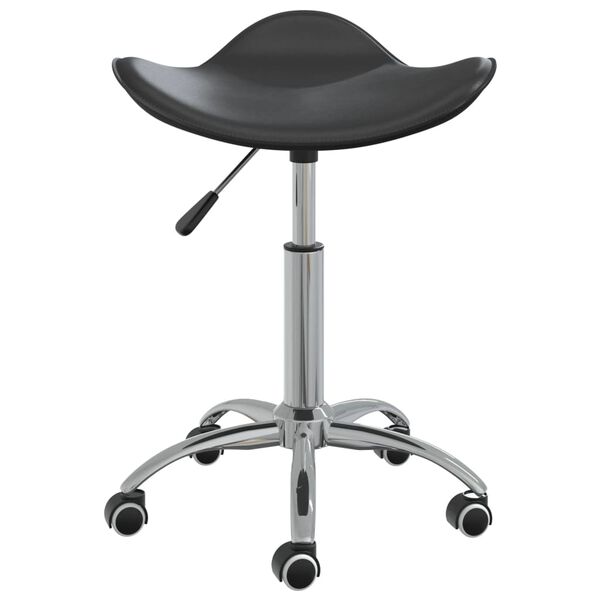 vidaXL Chaise pivotante &agrave; manger Noir Similicuir