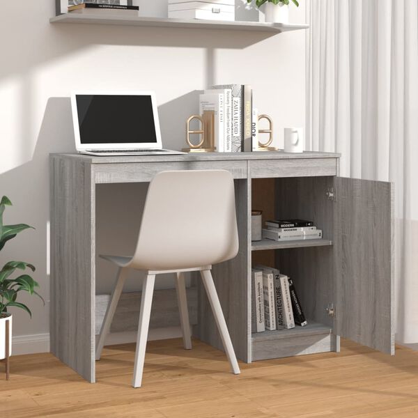 vidaXL Bureau Sonoma gris 100x50x76 cm Bois d'ingénierie