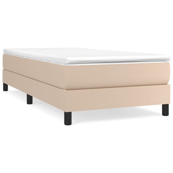 vidaXL Sommier &agrave; lattes de lit avec matelas Cappuccino 90x190 cm