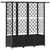 vidaXL Lit &Eacute;lev&eacute; avec Treillis et Toit Noir 163,5 x 40 x 136 cm PP