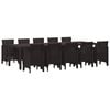 vidaXL Ensemble de salle &agrave; manger pour jardin 11 pc Marron Rotin