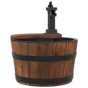 vidaXL Fontaine &agrave; eau avec pompe 28x28x34,5 cm Bois de sapin massif